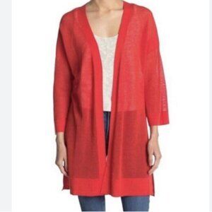 Tommy Bahama Linen Open Weave, Open Front Cardigan, Long Sleeve, Orange, Size XL